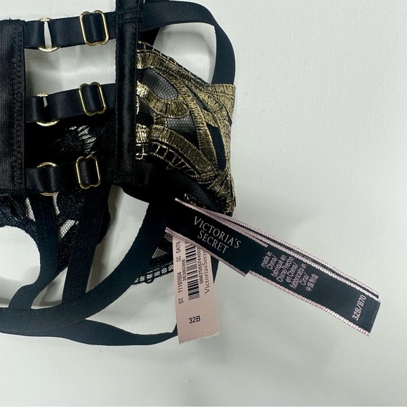 VS Very Sexy Band of Lover Black Strappy Floral Embroidered Bra - Picture 14 of 14